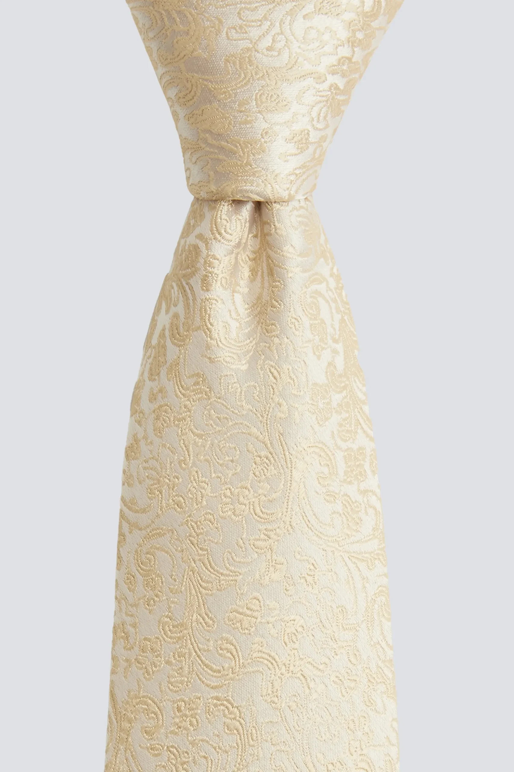 Champagne Floral Swirl Silk Tie
