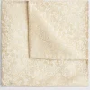 Champagne Floral Swirl Silk Pocket Square