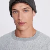 Charcoal Cashmere Blend Ribbed Beanie