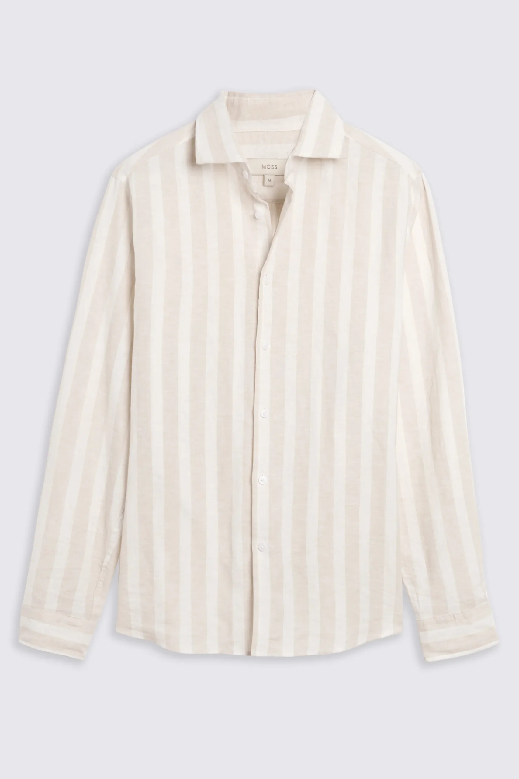 Cotton Linen Camel Stripe Shirt