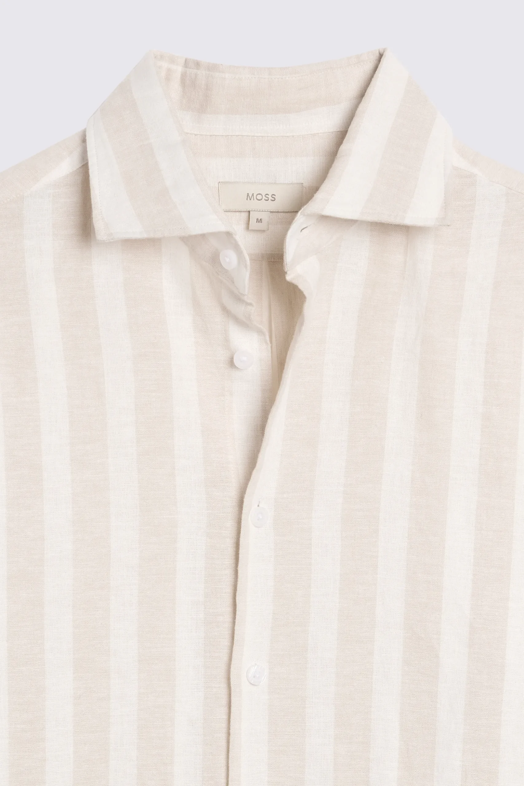 Cotton Linen Camel Stripe Shirt