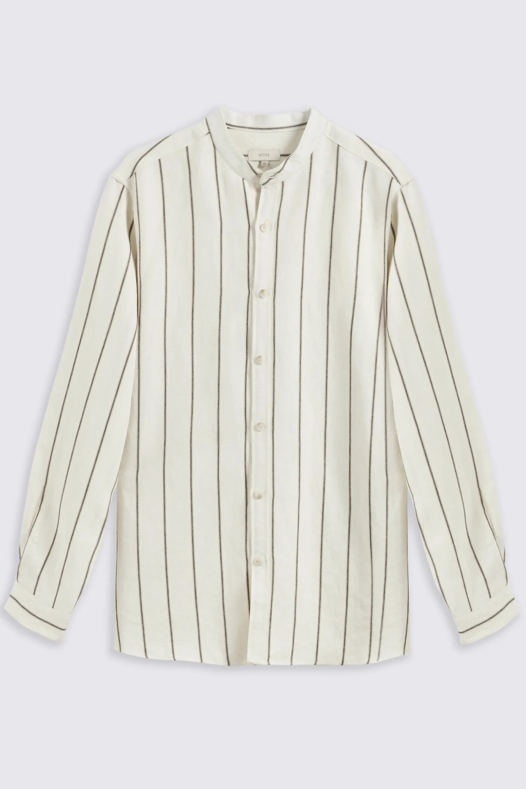 Cotton Linen Neutral Woven Stripe Shirt