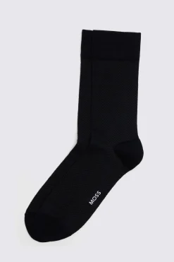 Dark Navy Herringbone Socks