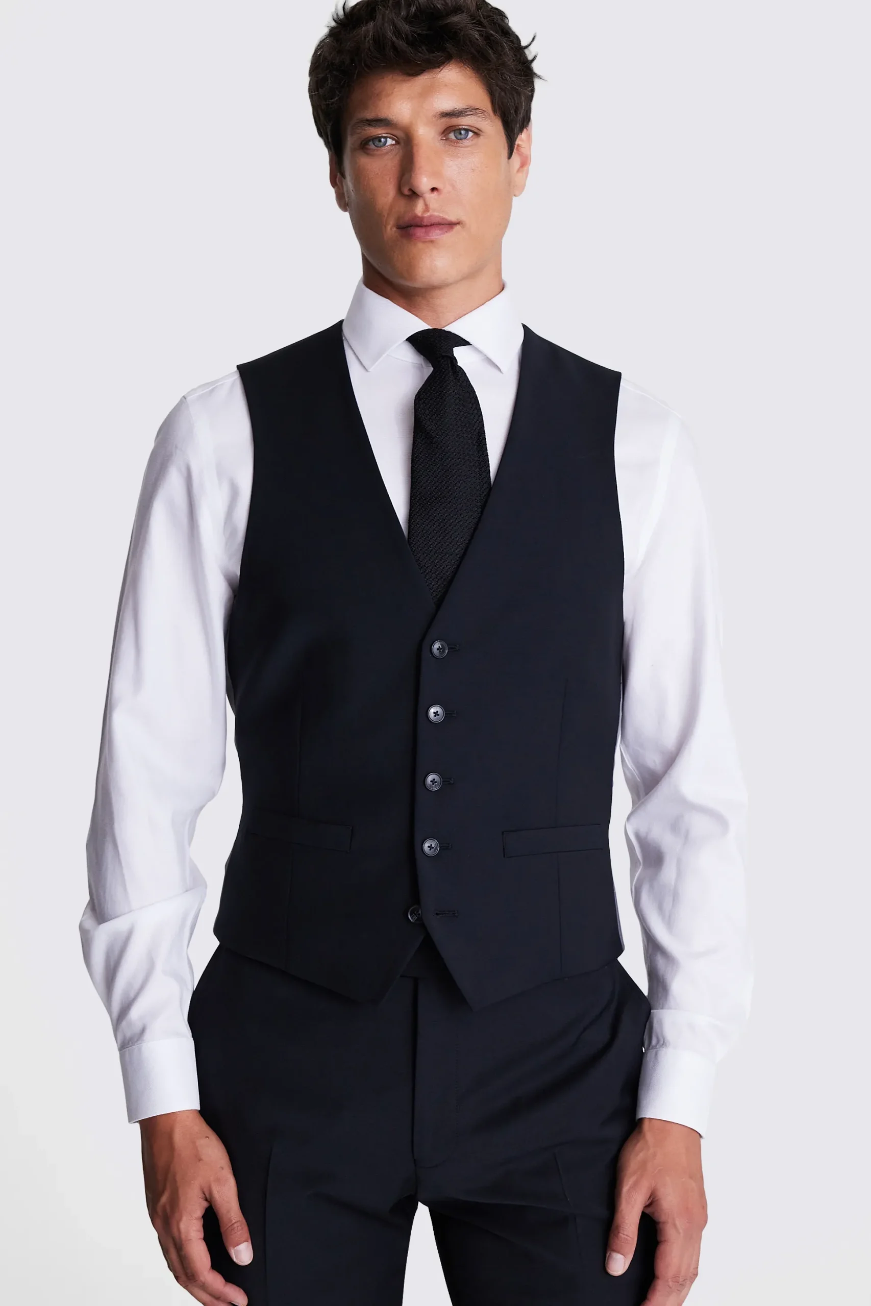 DKNY Slim Fit Black Waistcoat
