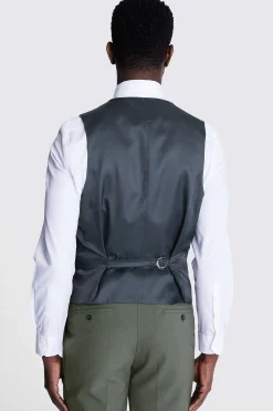 DKNY Slim Fit Sage Green Waistcoat
