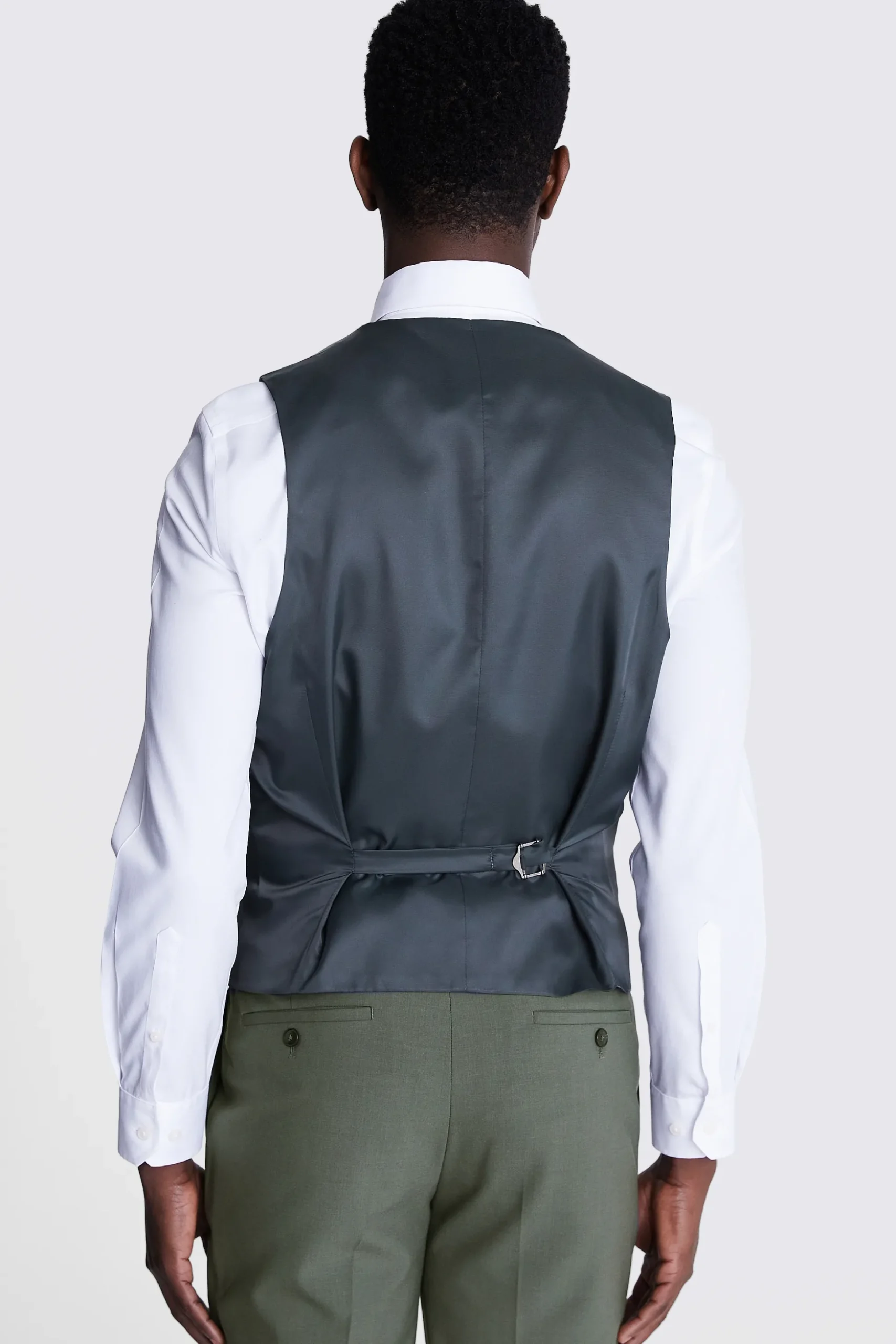 DKNY Slim Fit Sage Green Waistcoat