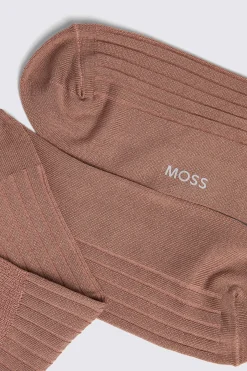 Dusty Pink Fine Ribbed Socks