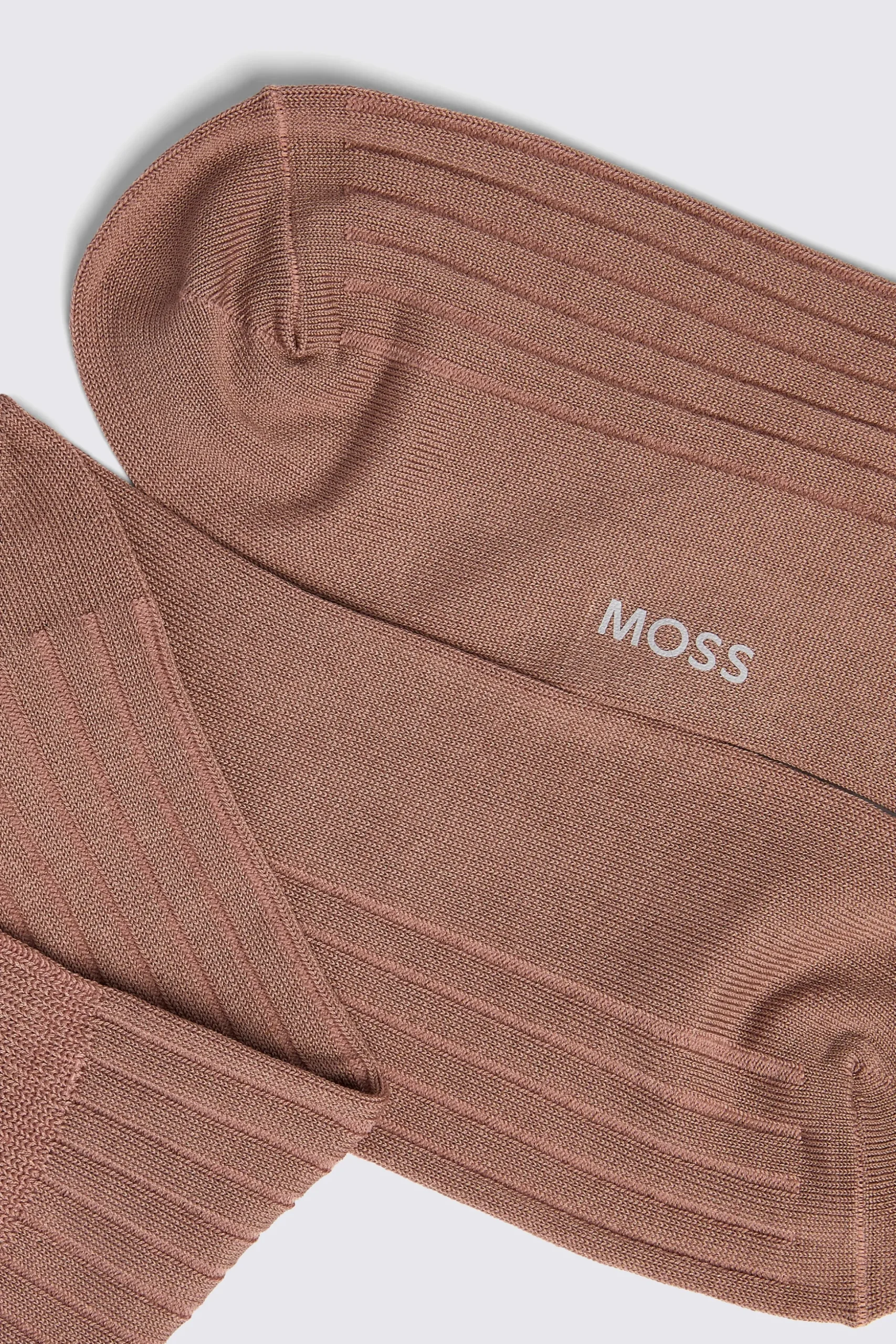 Dusty Pink Fine Ribbed Socks