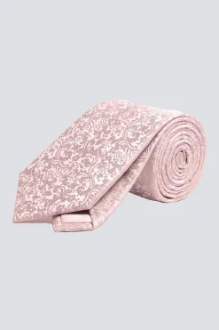 Dusty Pink Floral Swirl Silk Tie