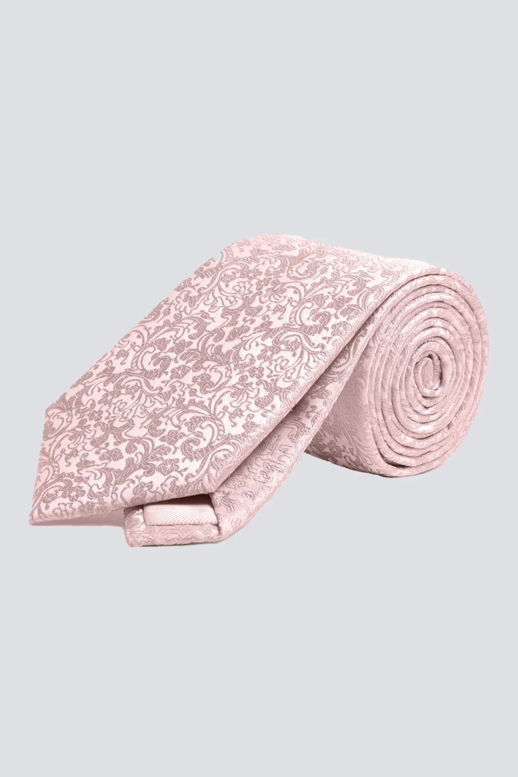 Dusty Pink Floral Swirl Silk Tie