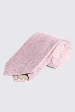 Dusty Pink Floral Swirl Silk Tie