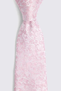 Dusty Pink Floral Swirl Silk Tie