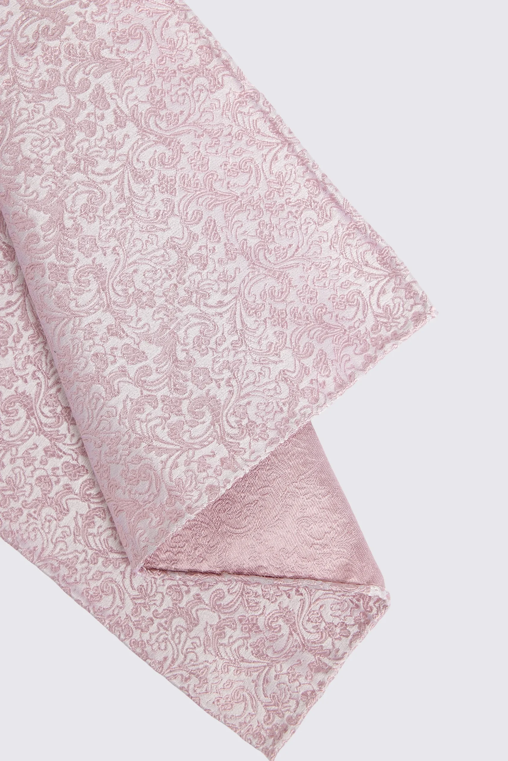 Dusty Pink Floral Swirl Silk Pocket Square