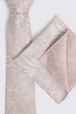 Dusty Pink Wedding Paisley Tie