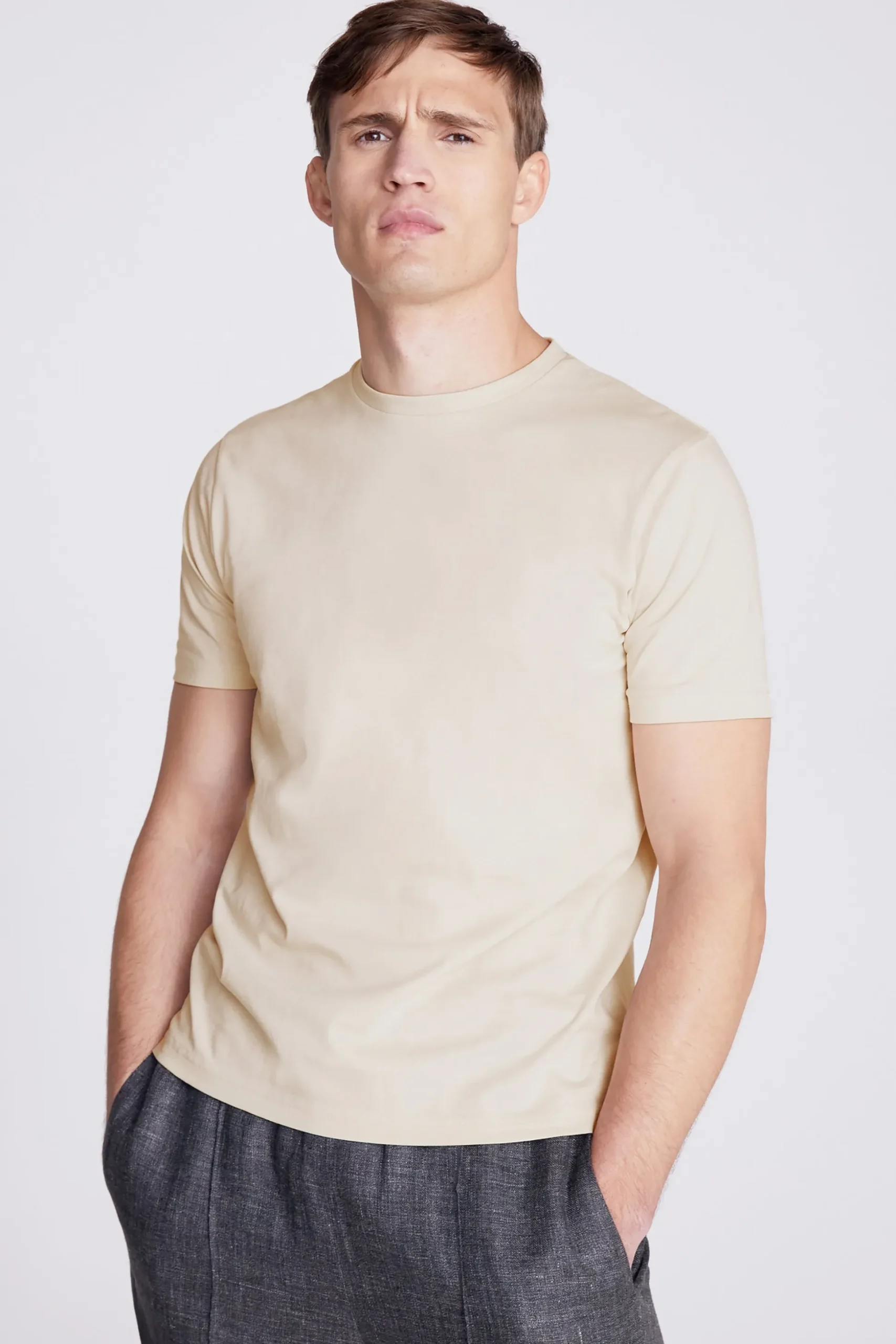 Ecru Crew Neck T-Shirt