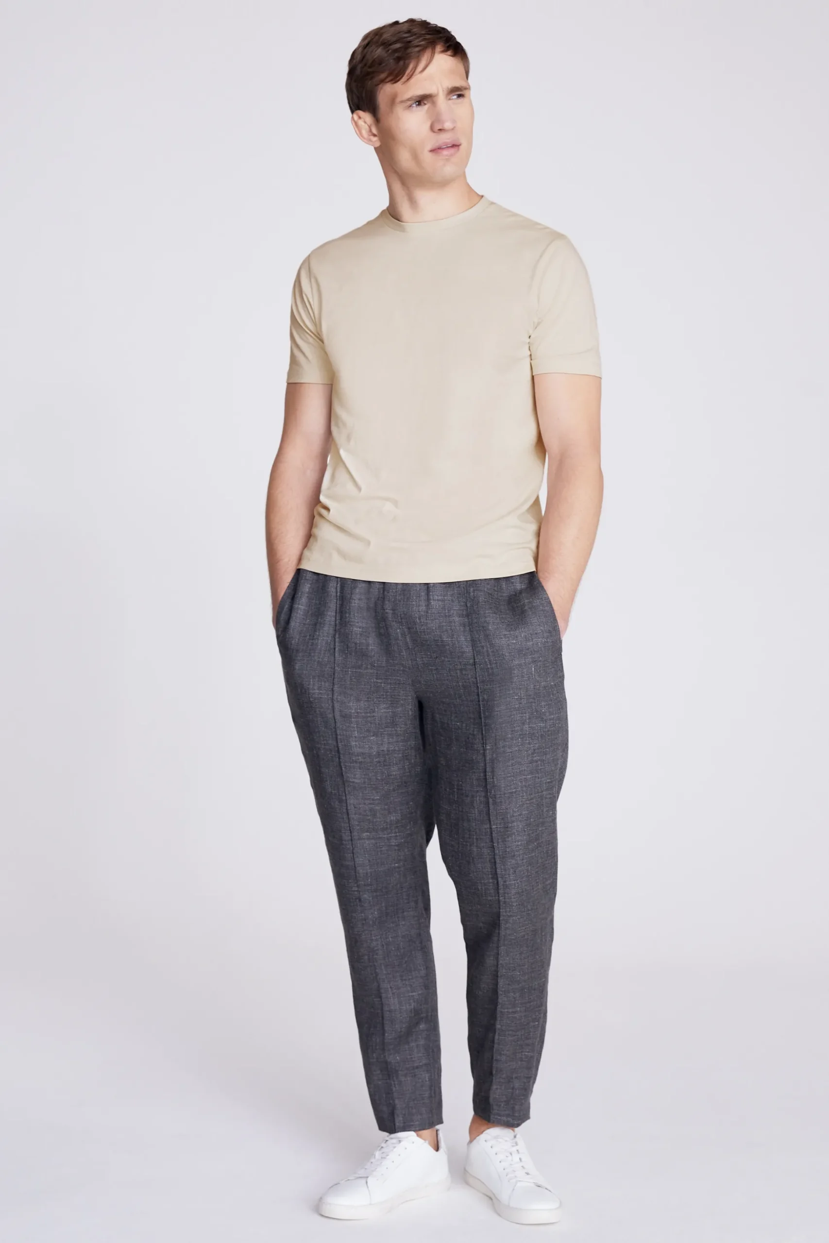 Ecru Crew Neck T-Shirt