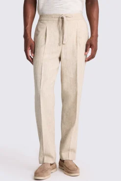 Ecru Herringbone Beach Trousers