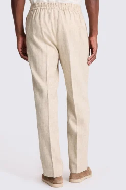 Ecru Herringbone Beach Trousers