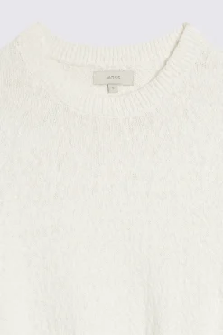 Ecru Slouchy Bouclé Crew Neck Jumper