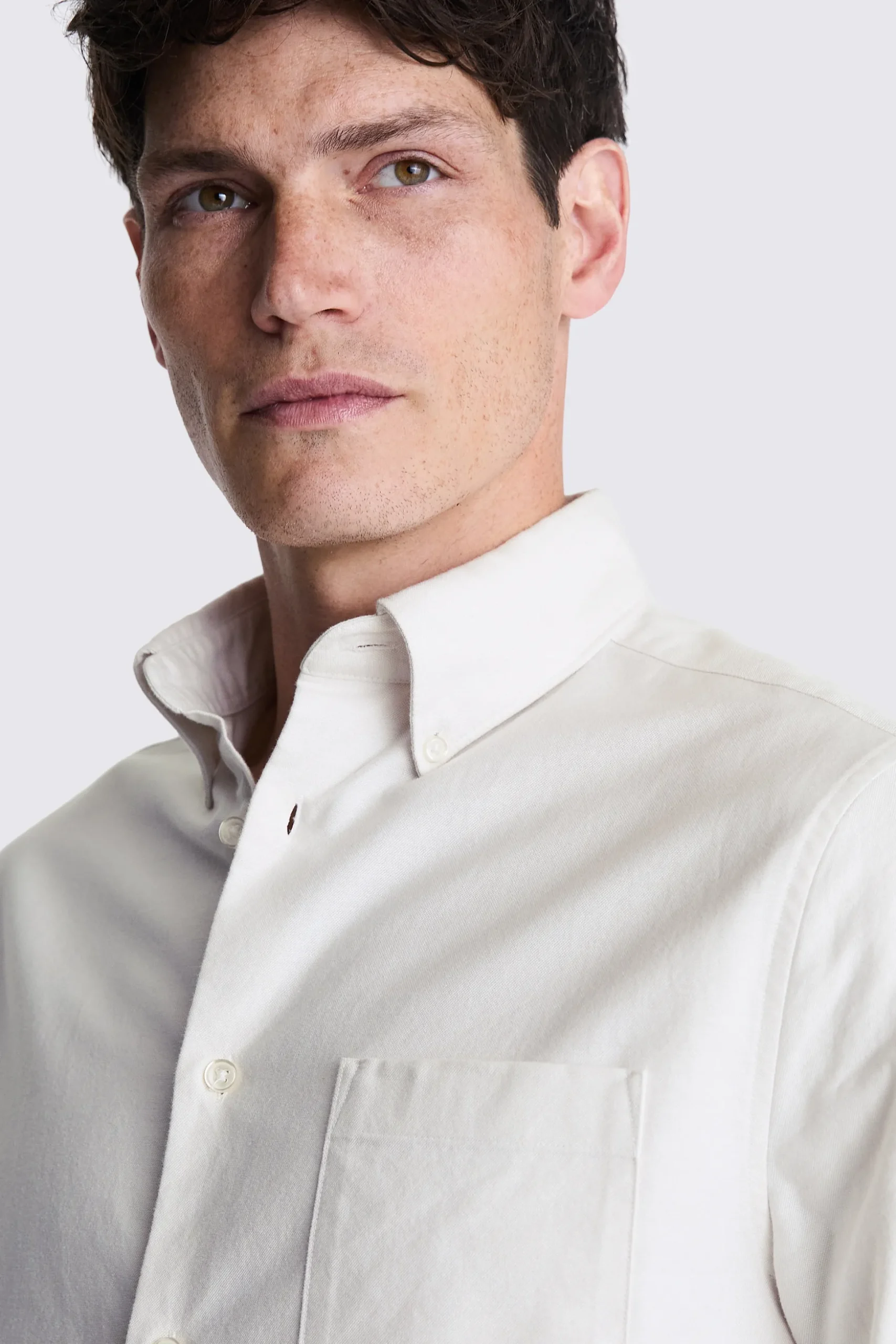Ecru Washed Oxford Shirt