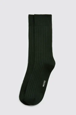 Forest Green Fine Ribbed Socks