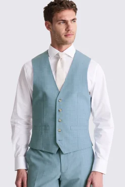 French Connection Slim Fit Teal Marl Waistcoat