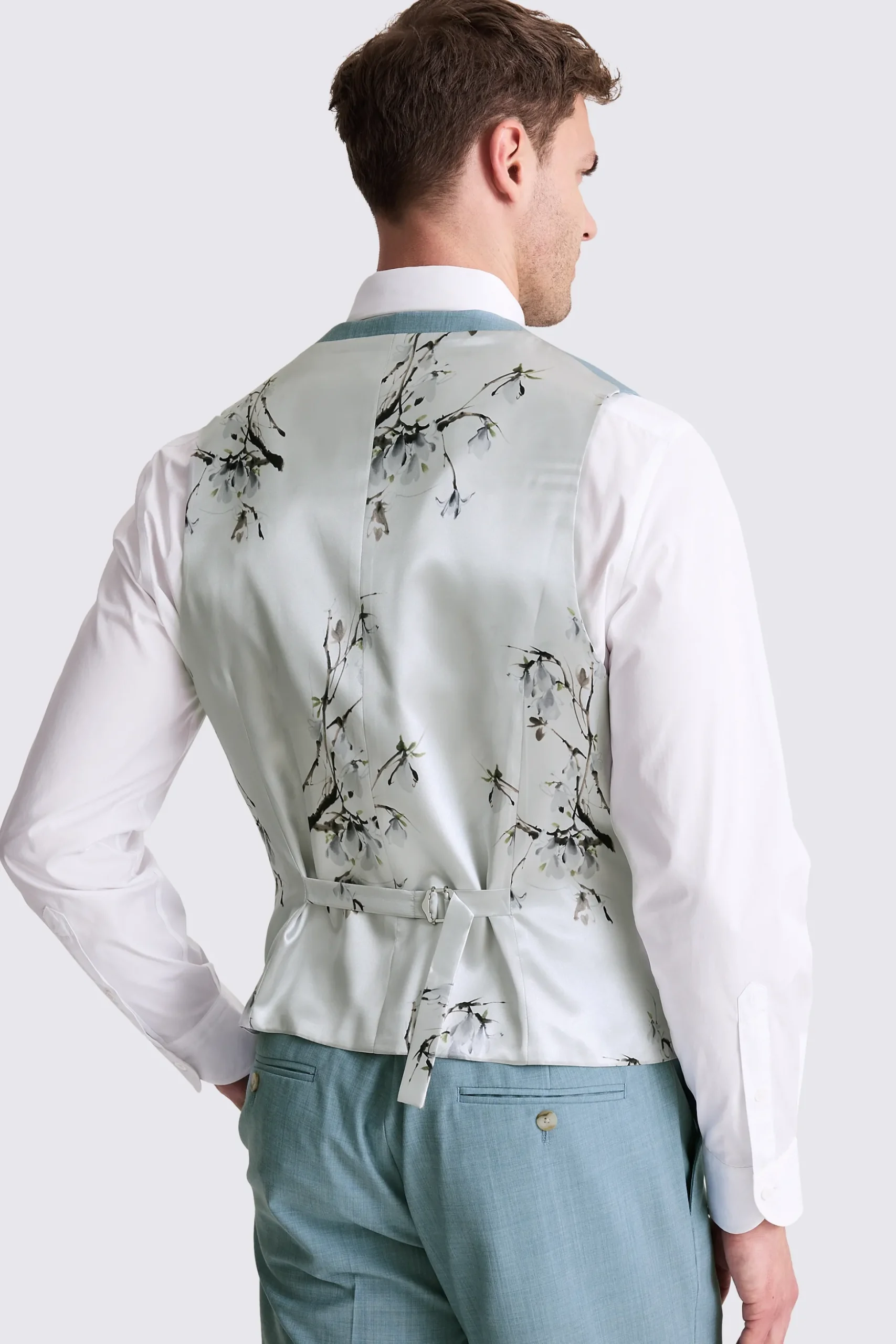 French Connection Slim Fit Teal Marl Waistcoat
