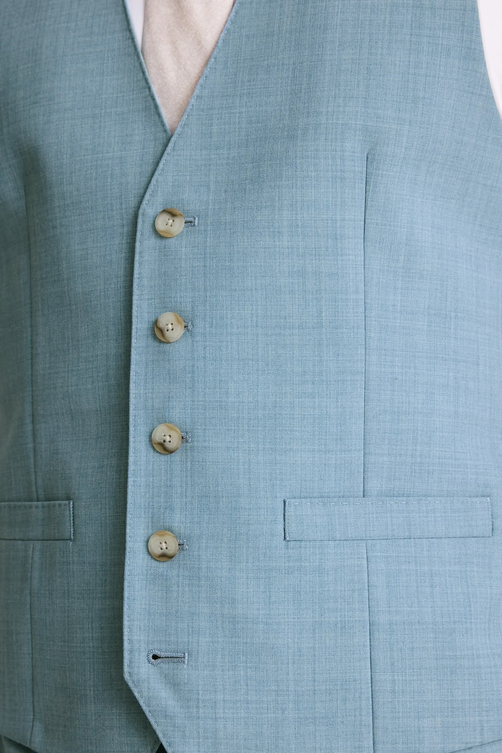 French Connection Slim Fit Teal Marl Waistcoat