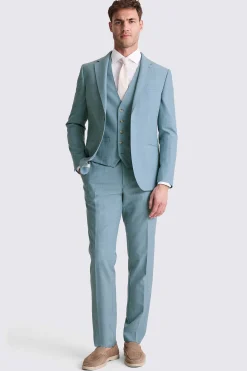 French Connection Slim Fit Teal Marl Suit