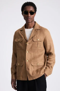 Gold Linen Safari Shacket
