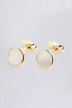 Gold Mother of Pearl Cufflinks