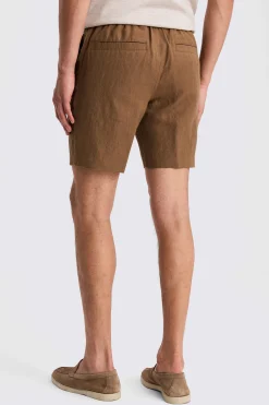 Gold Wool Linen Shorts