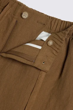 Gold Wool Linen Shorts