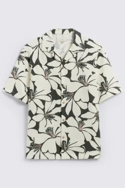 Green Cuban Floral Print Shirt