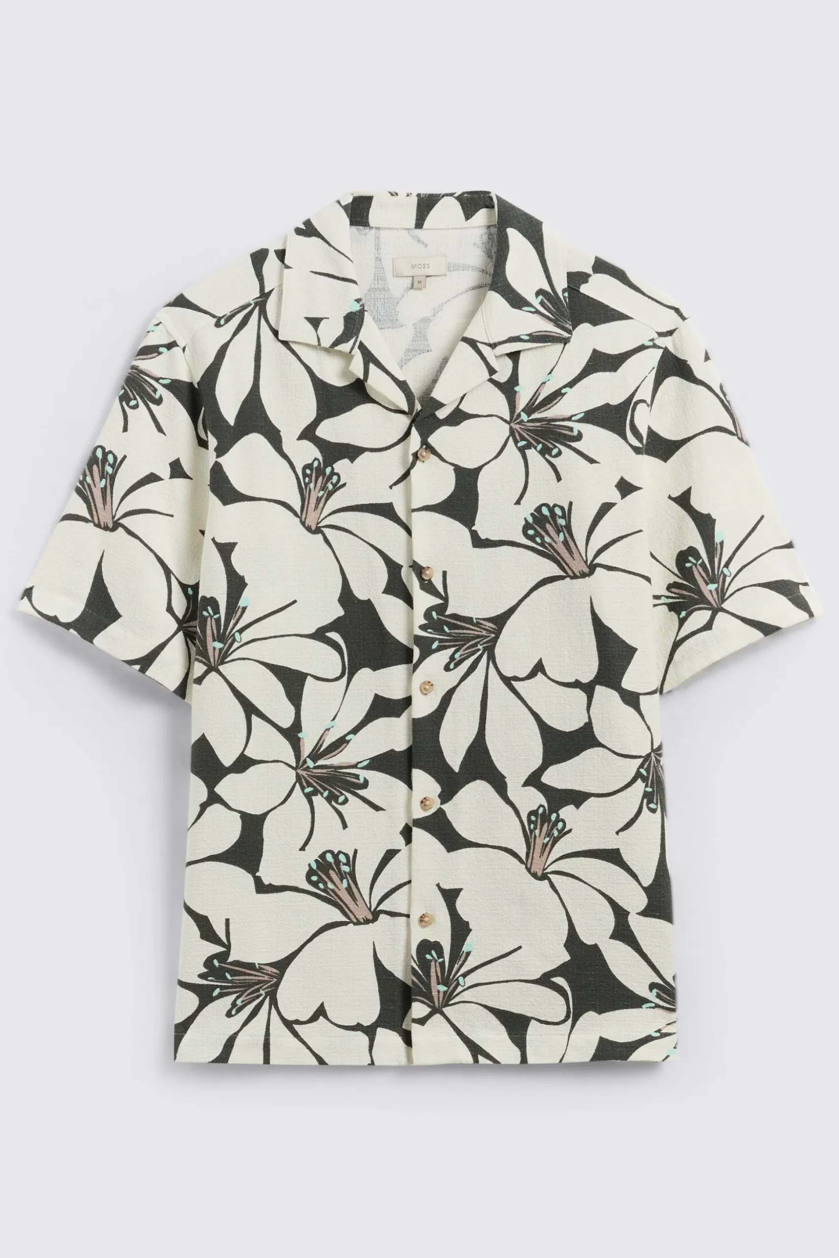 Green Cuban Floral Print Shirt