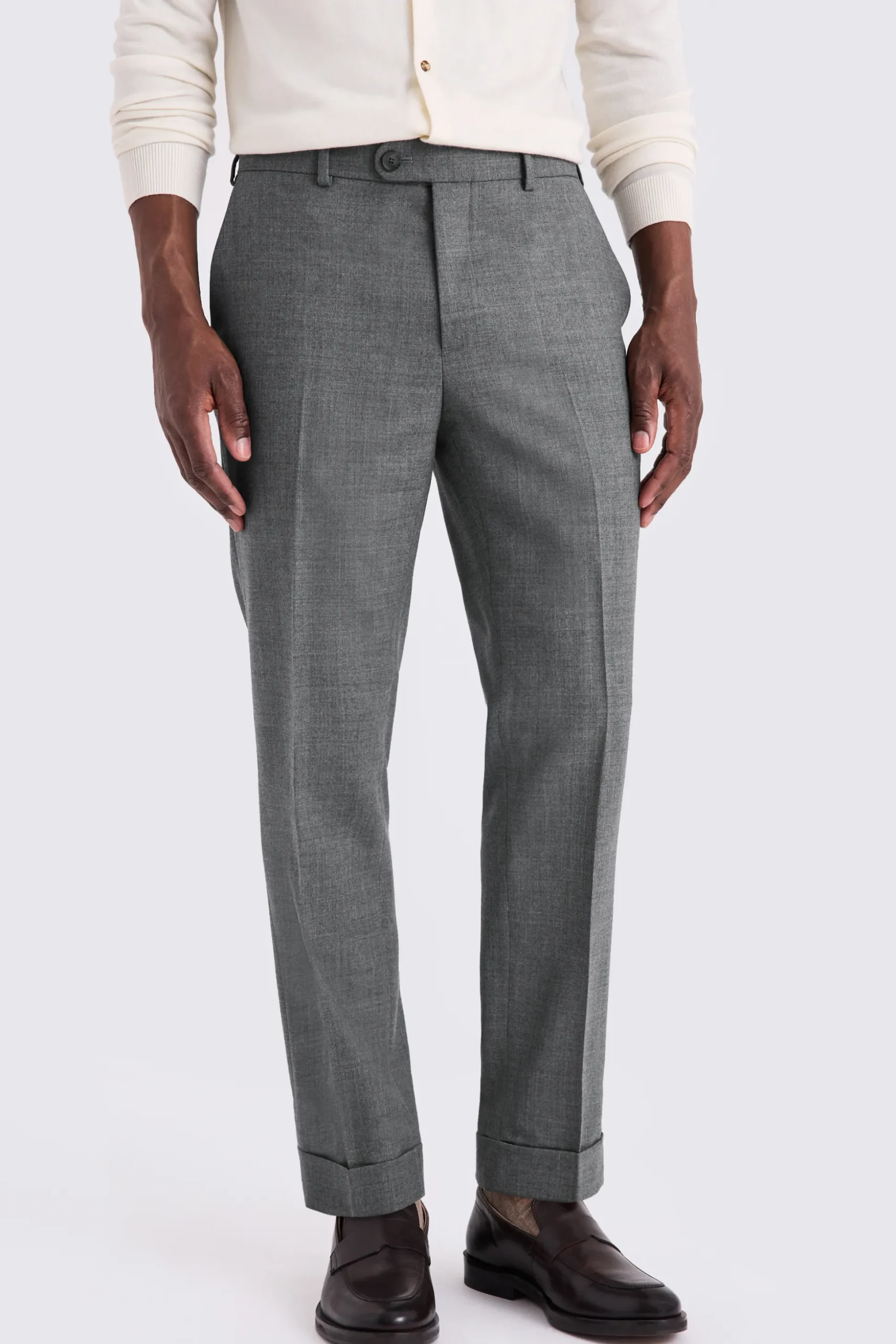 Grey Wool Tailored Trousers