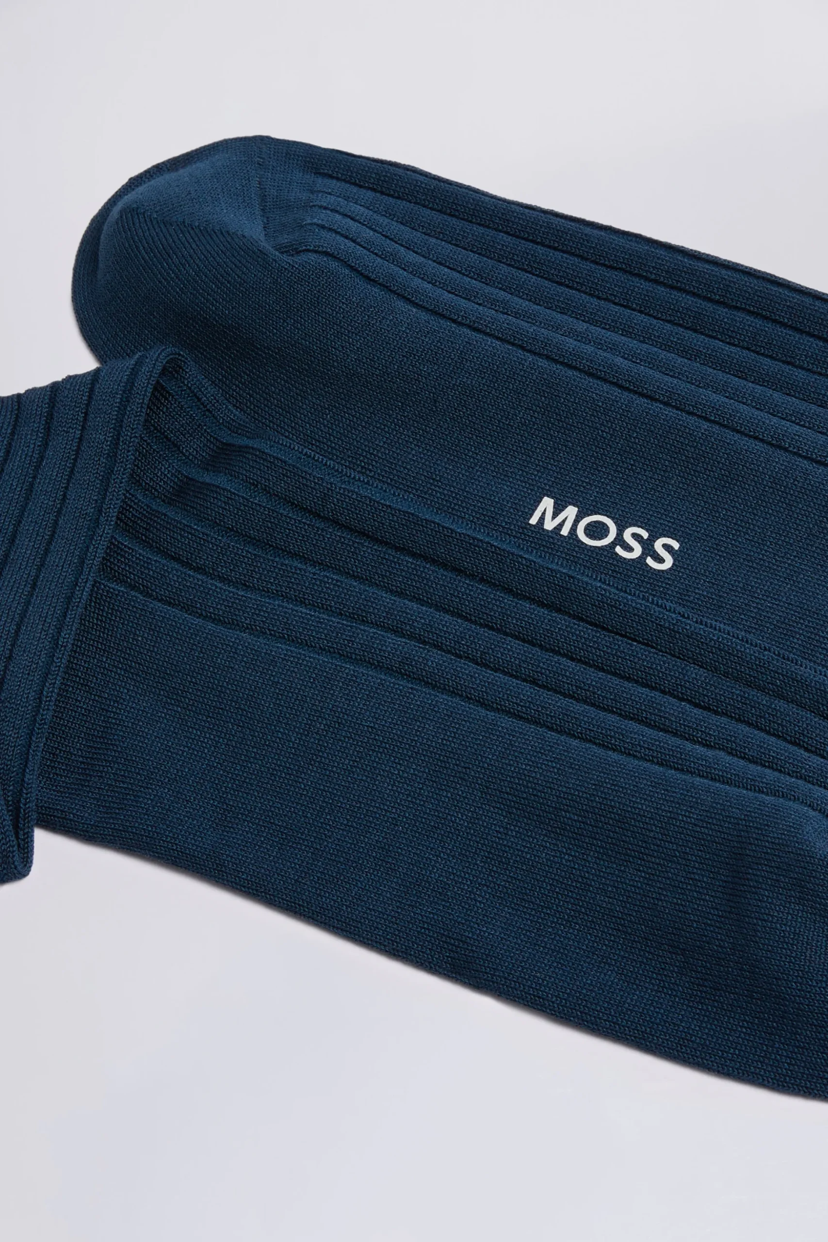 Indigo Fine Ribbed Socks