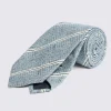 Italian Blue Textured Striped Tie