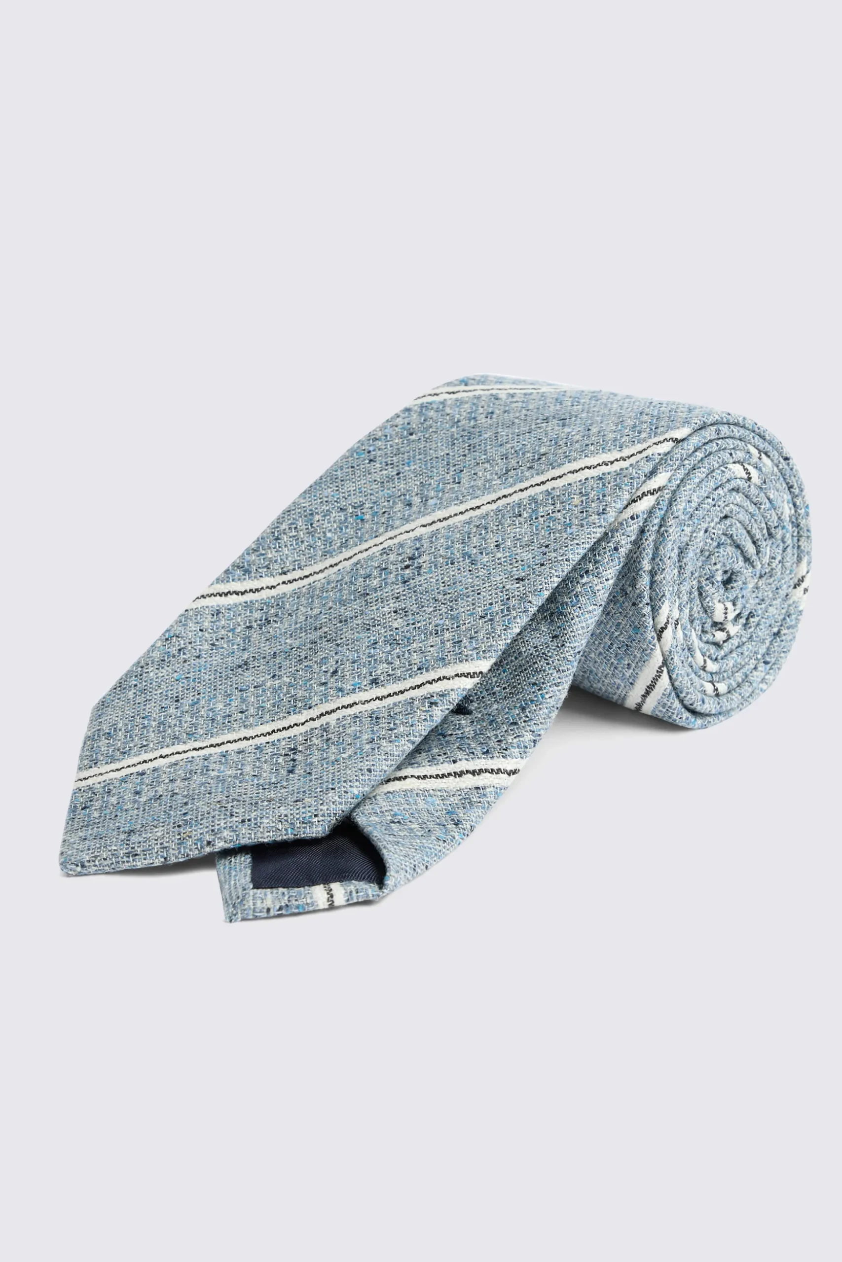 Italian Blue Textured Striped Tie