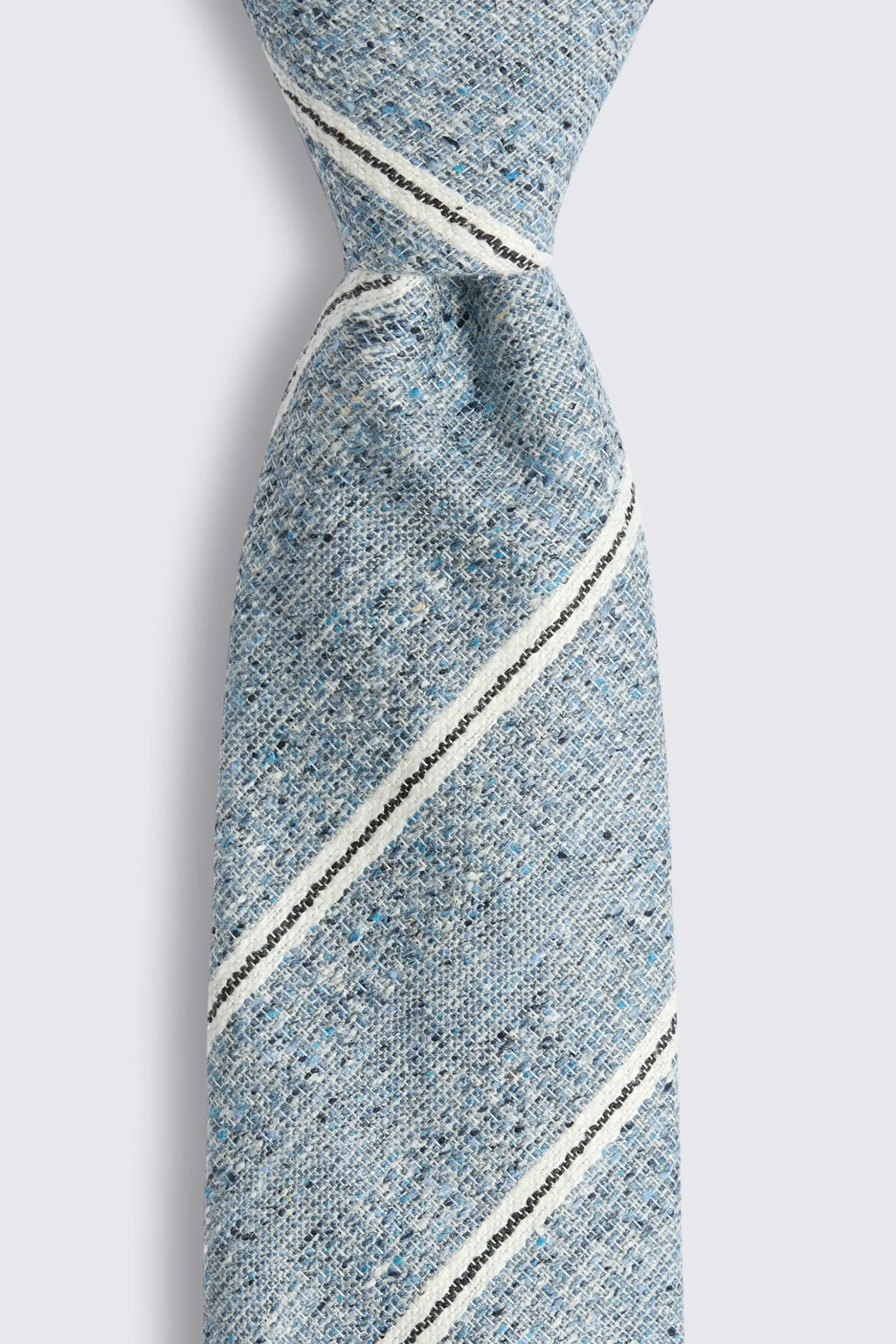 Italian Blue Textured Striped Tie