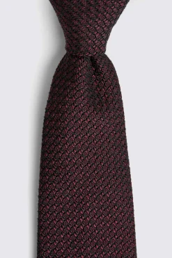 Italian Burgundy Grenadine Tie