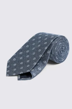 Italian Mid Blue Medallion Tie