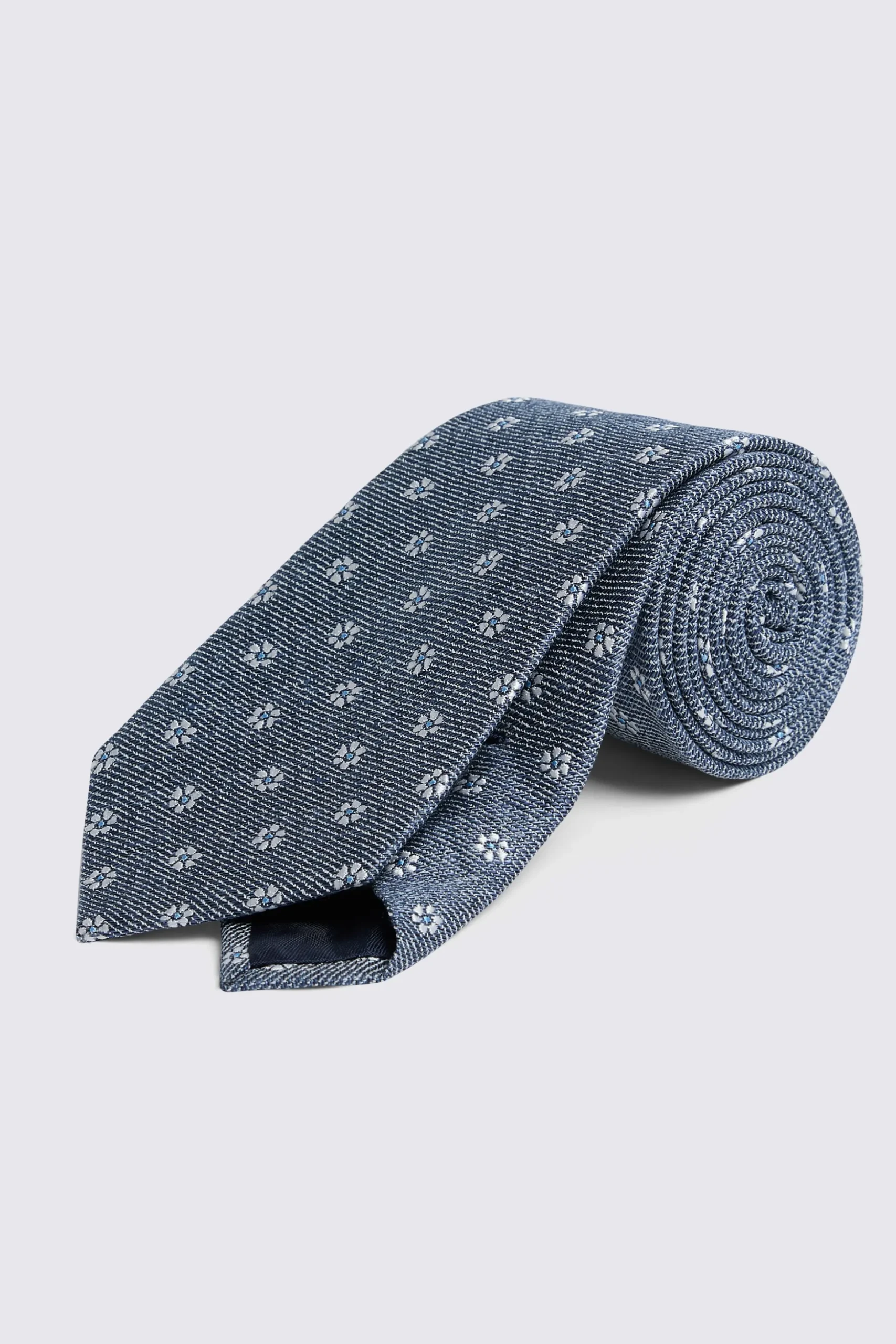 Italian Mid Blue Medallion Tie