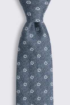 Italian Mid Blue Medallion Tie