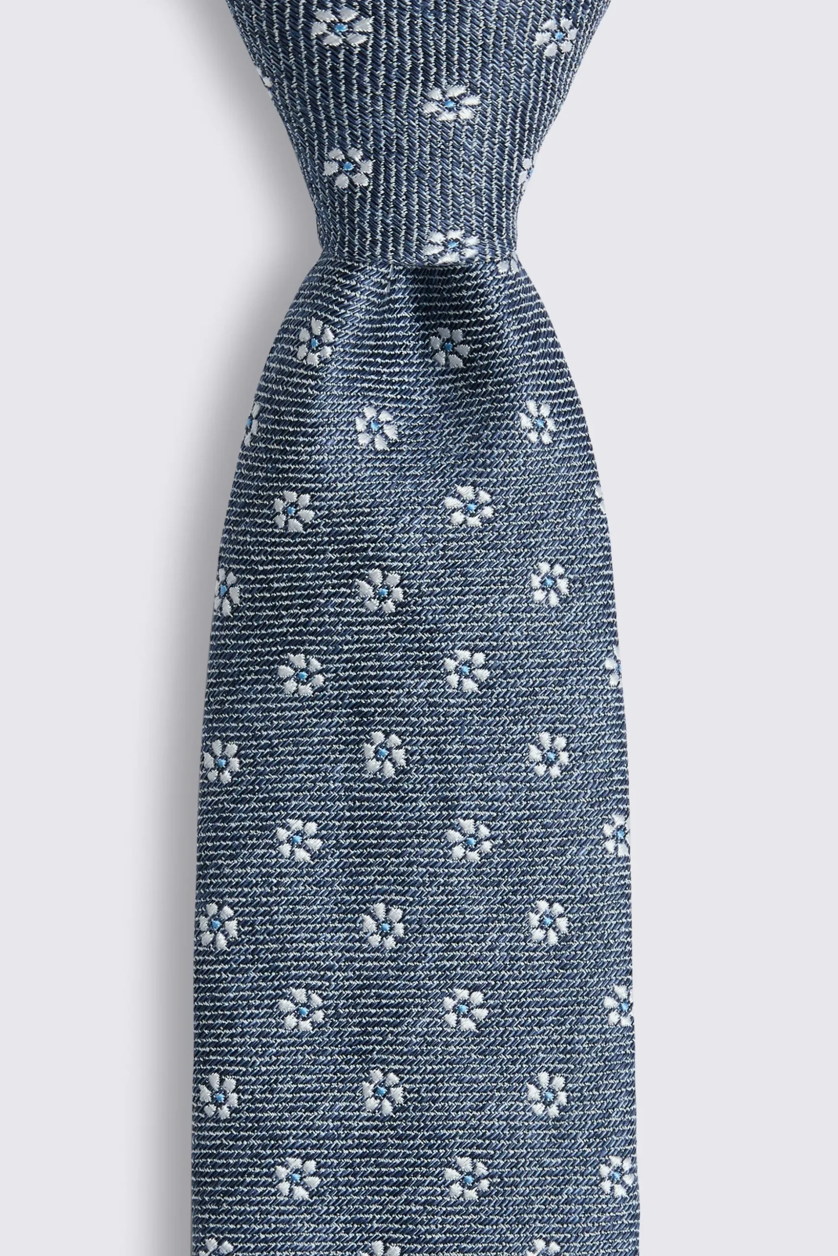 Italian Mid Blue Medallion Tie