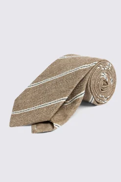 Italian Neutral Textured Striped Tie