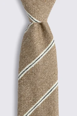 Italian Neutral Textured Striped Tie
