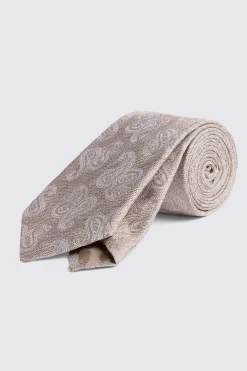 Italian Oatmeal Paisley Tie