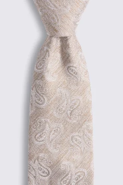 Italian Oatmeal Paisley Tie