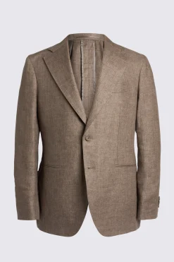 Italian Tailored Brown Twill Linen Suit
